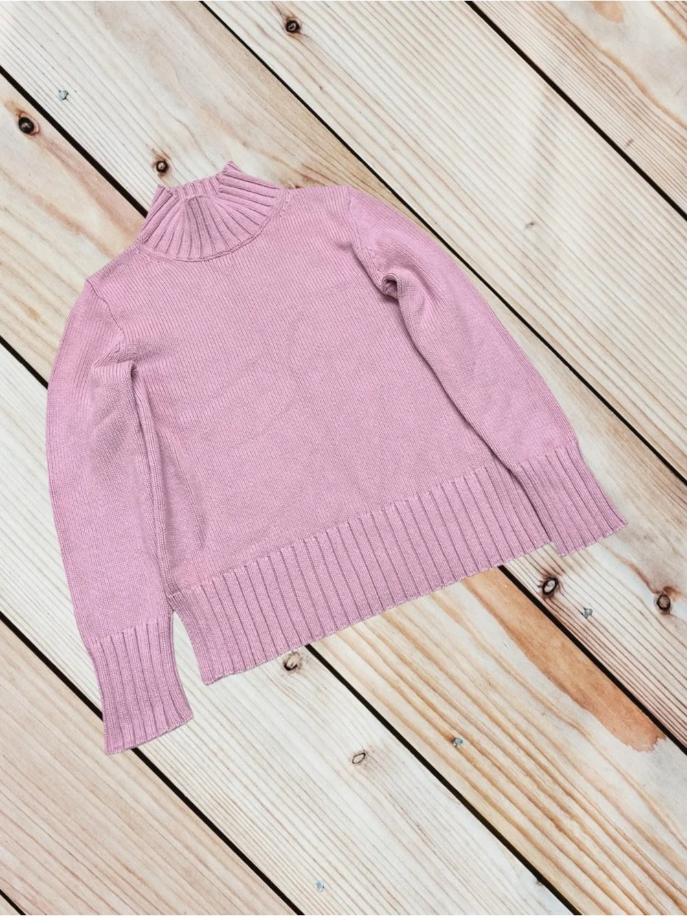 NWT J.Crew XXS pink cotton turtleneck sweater